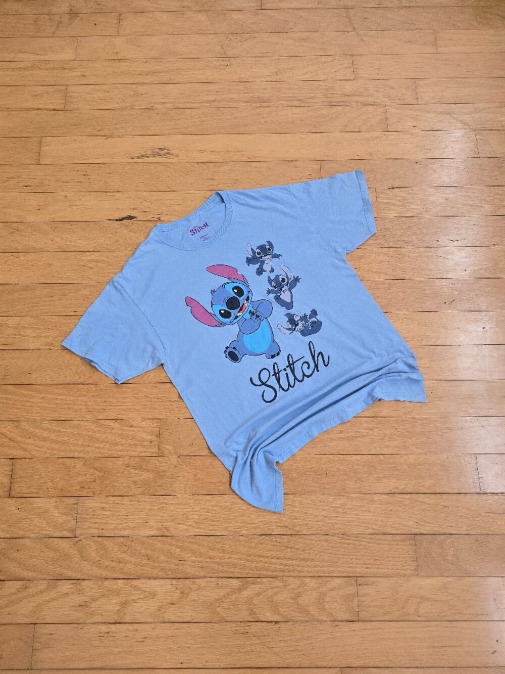 Disney  | Lilo & Stitch Graphic Pastel Blue Short Sleeve T-shirt | Men's S